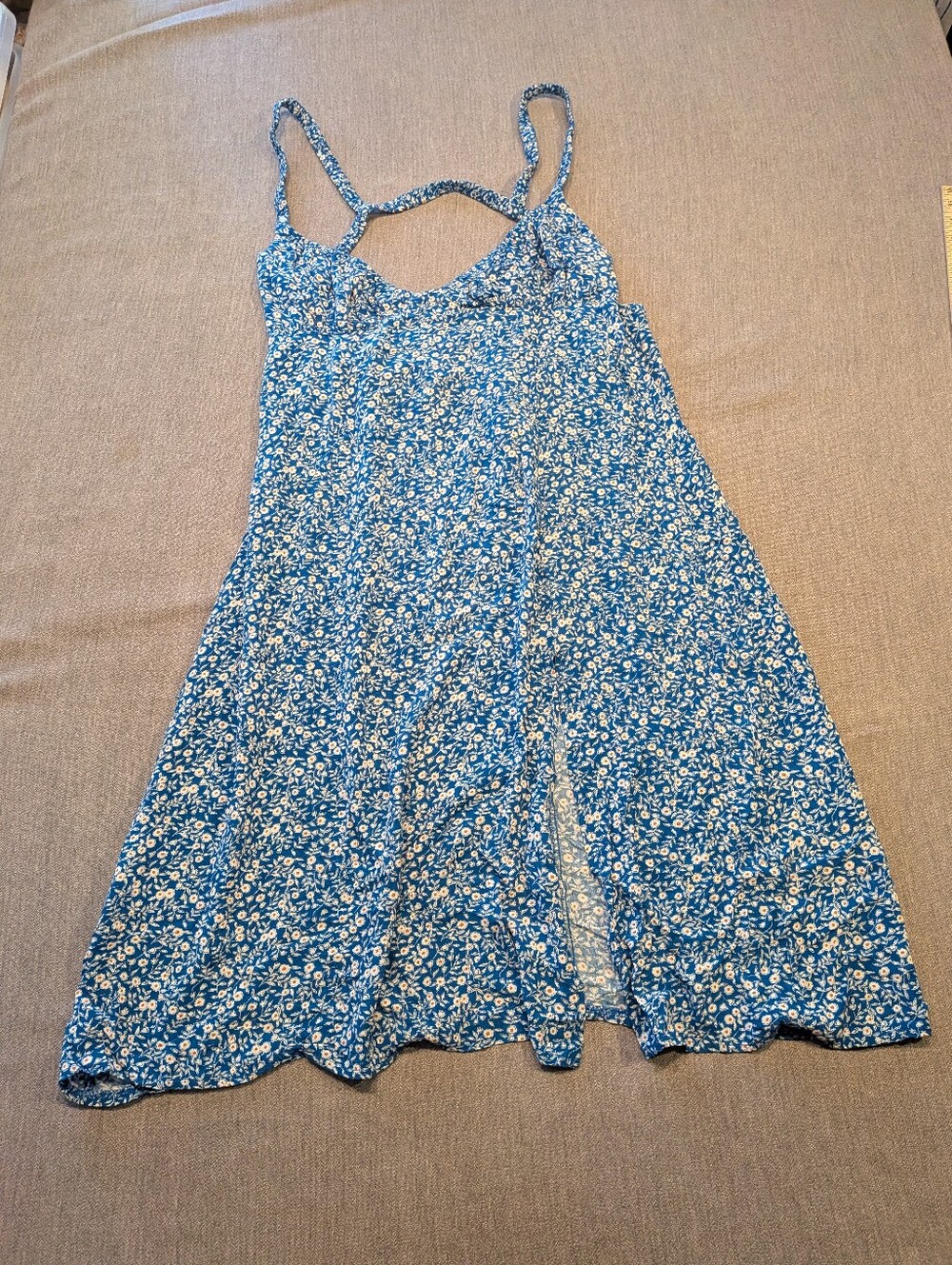 Princess Polly Dress Womens US12 Blue Floral Georgia Midi Navy Lower Impact Slit